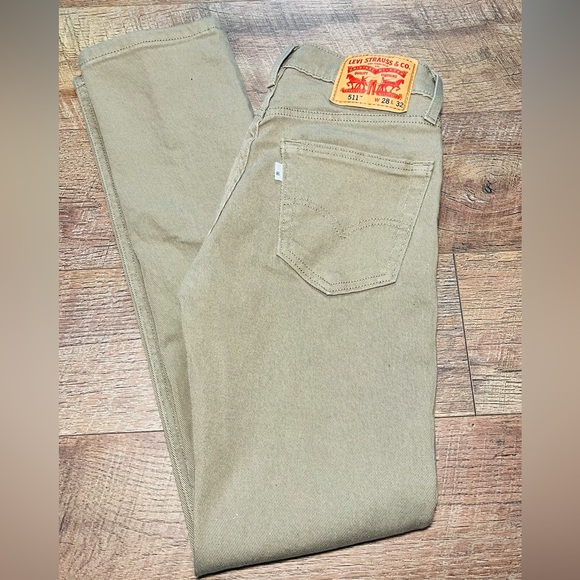 Levi's Slim Straight Jeans in Light Tan - Picture 1 of 12
